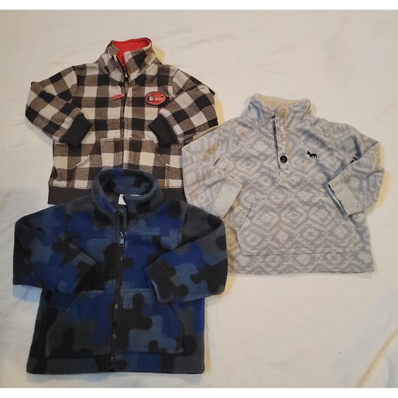Carter's & Kids Korner Other - Lot Of 3 Boys Carter's Zip-Up Fleece Jackets & Pullover Sweater Size 12 Month